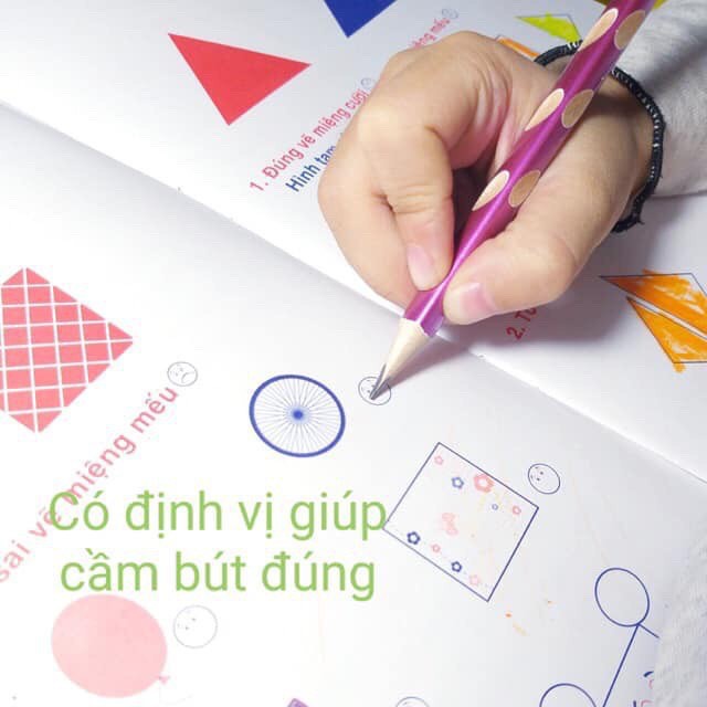 Hộp 12 cây Bút Chì Định Vị 2B Tay Cầm Cho Bé nét dậm không gãy