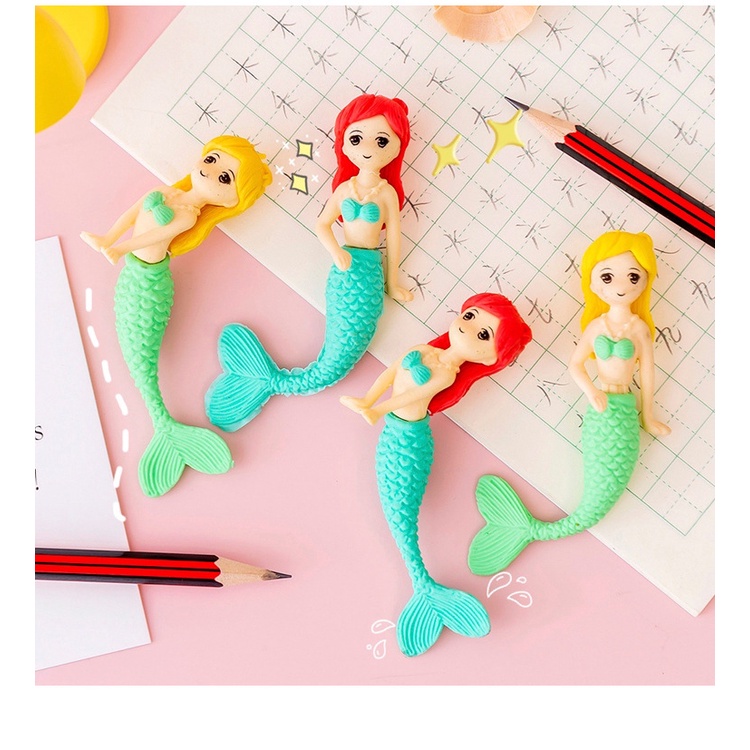 Tẩy gôm xóa hình nàng tiên cá ( sỉ 1 hộp 48 tẩy)