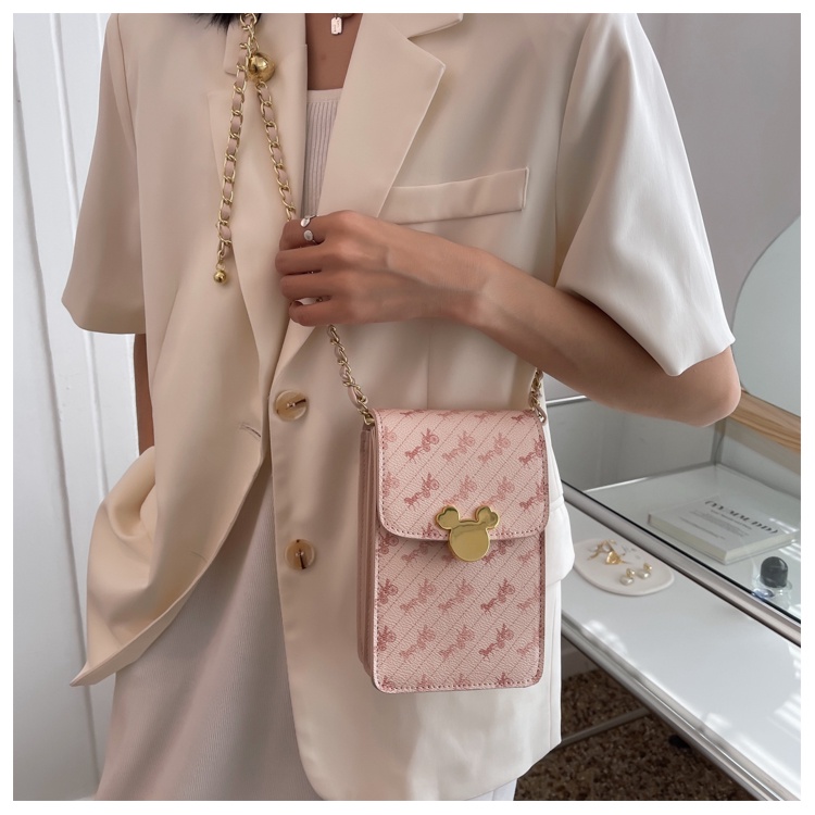 Túi đeo chéo IELGY đựng điện thoại phối dây xích thời trang cho nữ