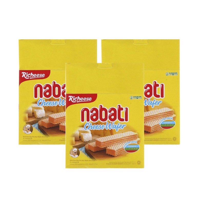 Combo 3 Hộp Bánh Kem Xốp Pho mai & Socola & Phúc bồn tử Nabati 320gr