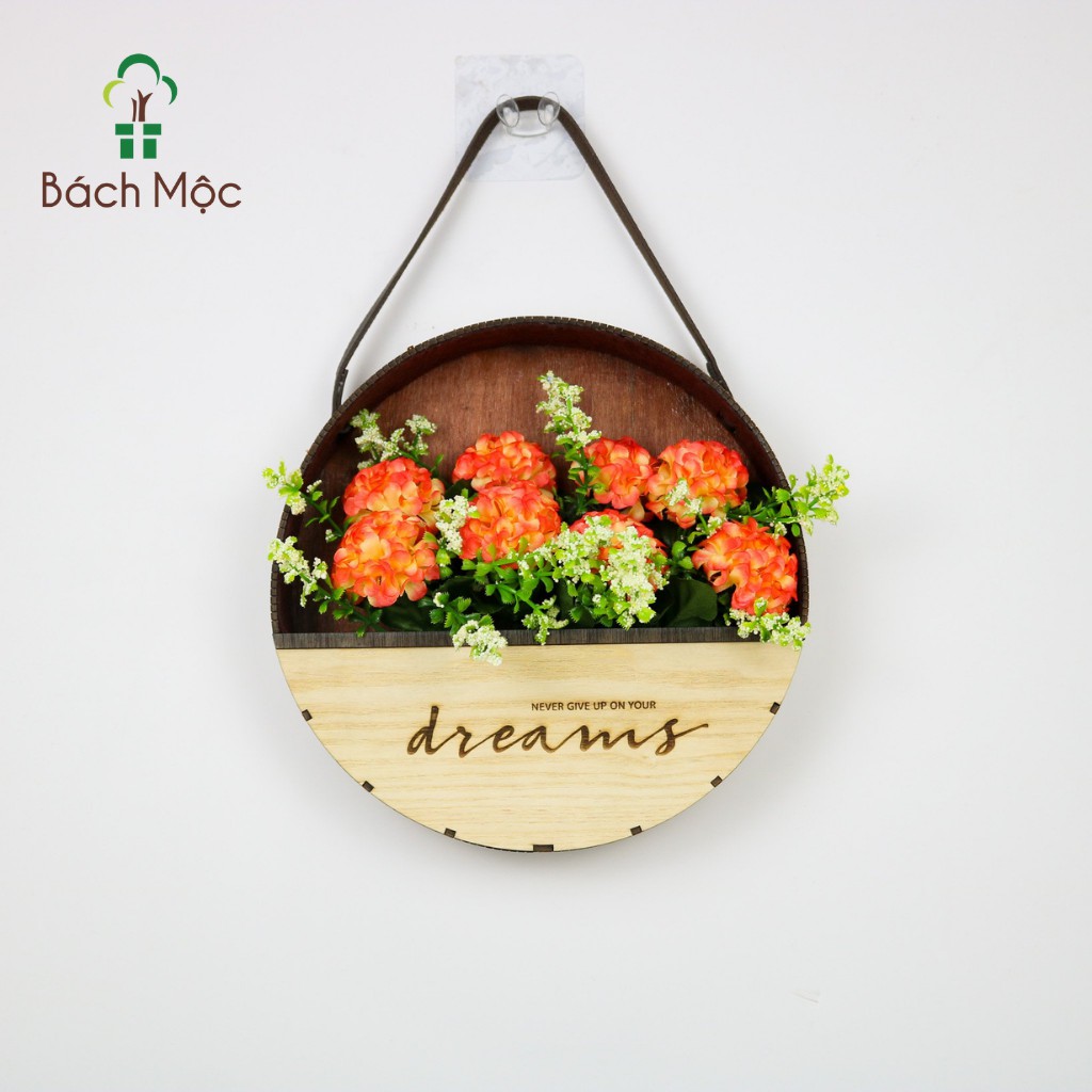 Giỏ Hoa Gỗ Decor BÁCH MỘC Treo Tường Trang Trí Phòng Khách, Cửa Hàng