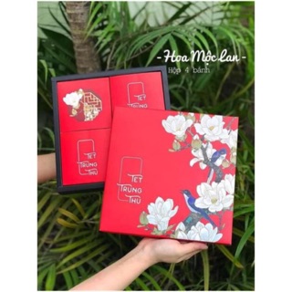 Hộp trung thu 4 bánh các loại kèm túi và hộp