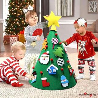 ✿Sc♚DIY Felt Toddler Christmas Tree New Year Kids Gifts Toys Playtime Kids Tree