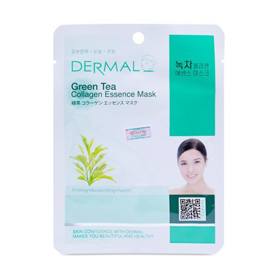 Mặt Nạ Trà Xanh Dermal Green Tea Collagen Essence Mask 23G