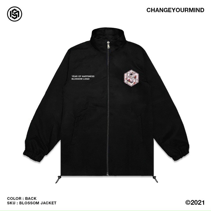 Áo Khoác Dù S.W.E Chất Dù 2 Lớp Unisex Nam Phối Chữ Hoa Anh Đào