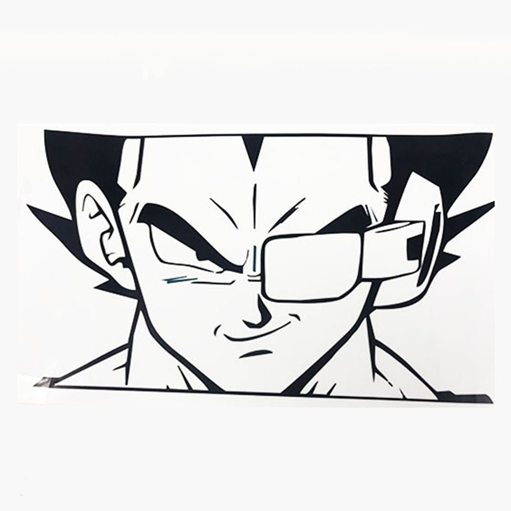 Set 2 Miếng Dán Trang Trí Máy Điều Hòa Không Khí Tự Dính Hình Vegeta Dragon Ball