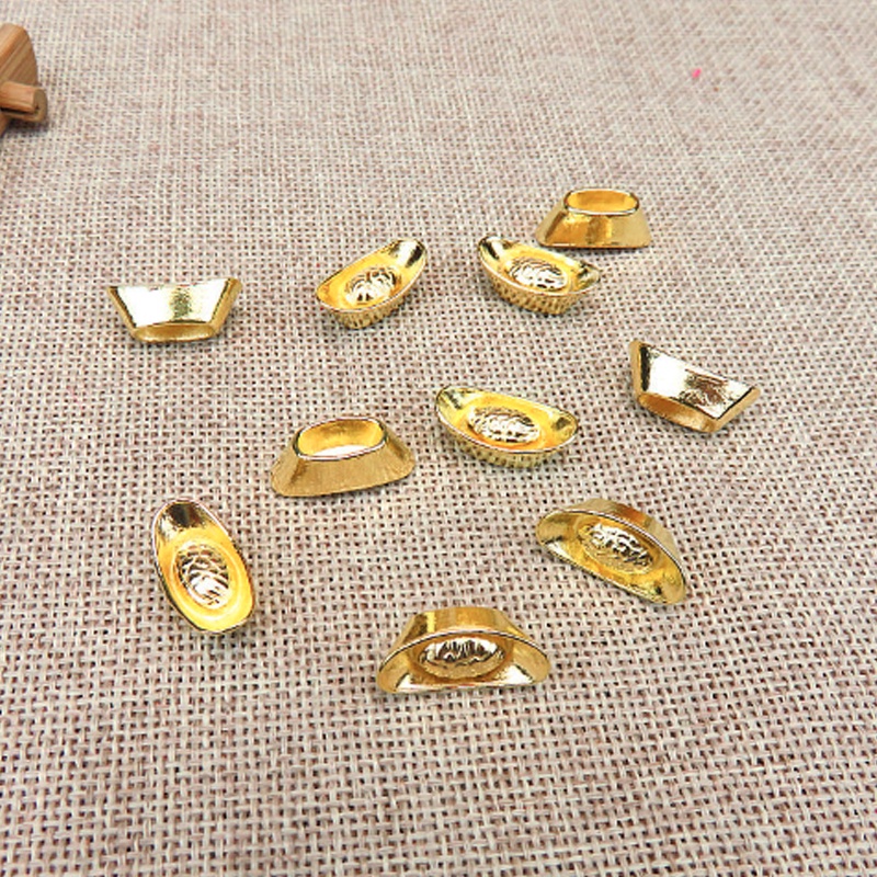Combo 10 thỏi vàng Thần Tài kim loại size nhí 11x5x4mm