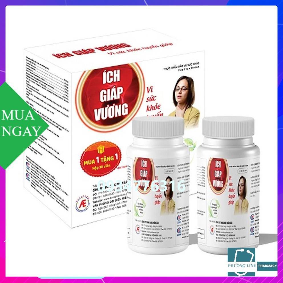 [CHÍNH HÃNG ] Ích giáp vương - Hộp 2 lọ x 90 viên tặng thêm 1 hộp 30 viên - phòng bệnh tuyến giáp từ thảo dược