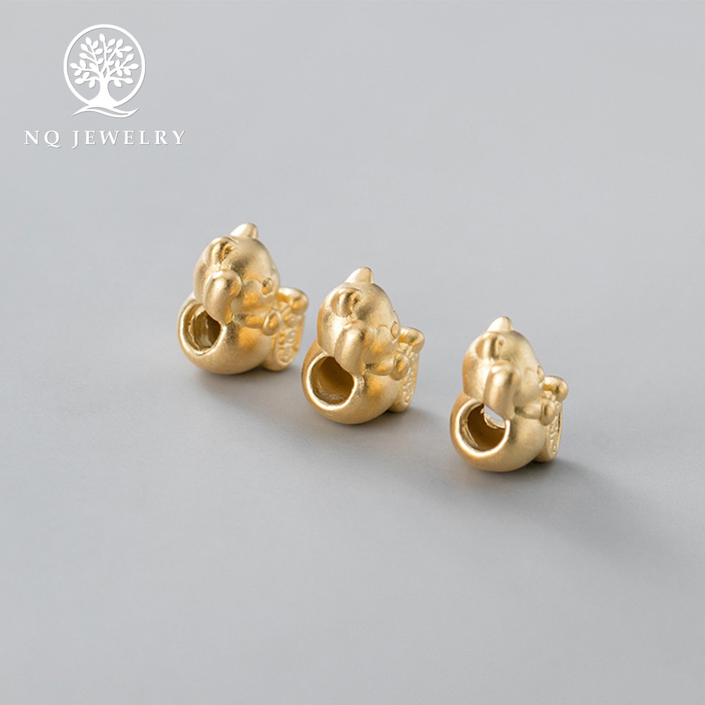 [Mã FAMARAL2 giảm 10K đơn 50K] Charm mèo thần tài may mắn bạc mạ vàng - NQ Jewelry