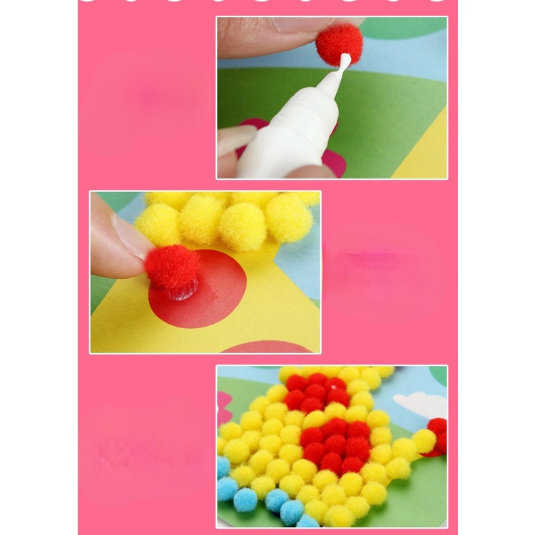 Bộ dụng cụ tự làm tranh đính bóng xù ba chiều sáng tạo giáo dục cho bé mầm non