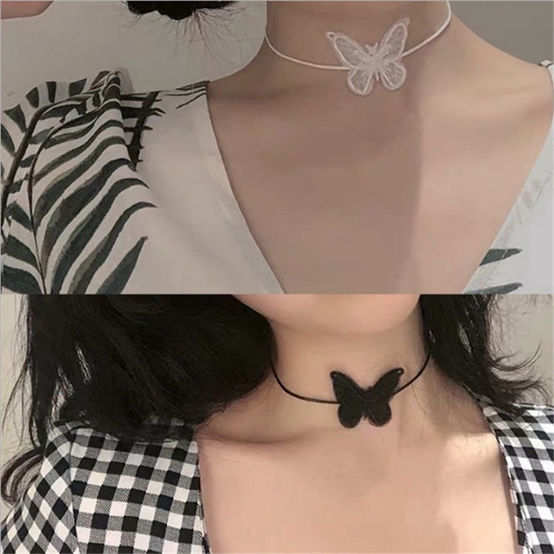 Vòng Cổ Choker Ren Hình Bướm Thời Trang Cho Nữ