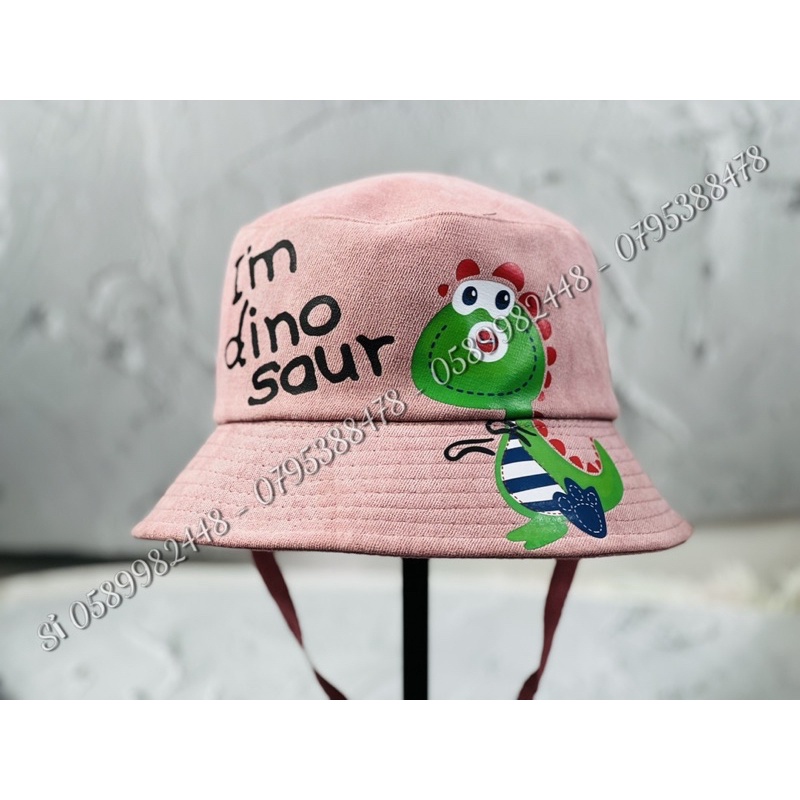 Mũ bo bucket - Nón Tai bèo phối dây khủng Long 🦖 xanh cute cho bé trai bé gái cute 1tuổi đến 5t