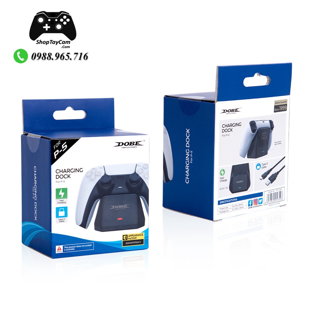 Dock Sạc Tay Cầm PS5 Sony DualSense 5, Đế Sạc Tay Cầm PS5 Chính Hãng DOBE | Dock Sạc Đơn Và Sạc Đôi Tay Cầm PS5 DOBE