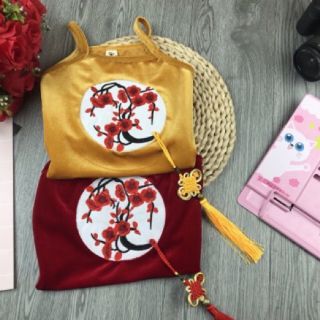 Váy yếm nhung cho bé gái