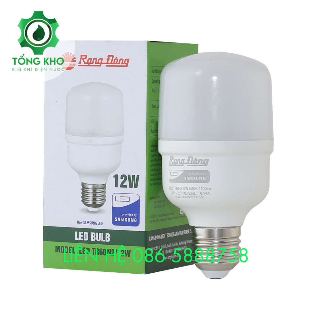 Đèn LED Bulb trụ Rạng Đông 20W, 14W, 12W, 10W - Tổng kho kim khí điện nước