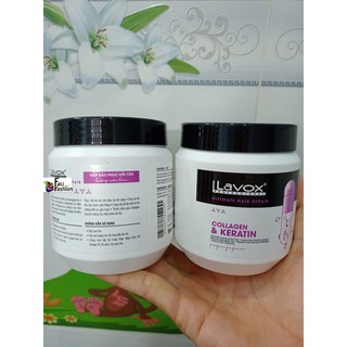 Hấp dầu phục hồi tóc collagen và keratin Lavox 500ml