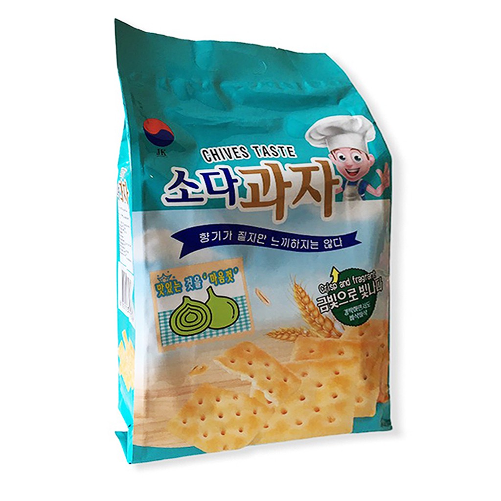 Bánh Quy Lạt Ăn Kiêng JK Hàn Quốc Vị Hành Chives Taste (Gói 420g-xanh)