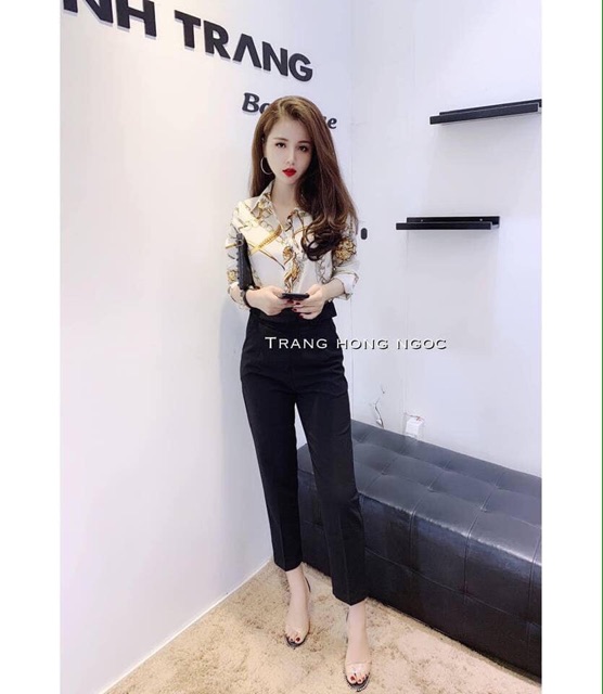 Áo sơ mi lụa xích