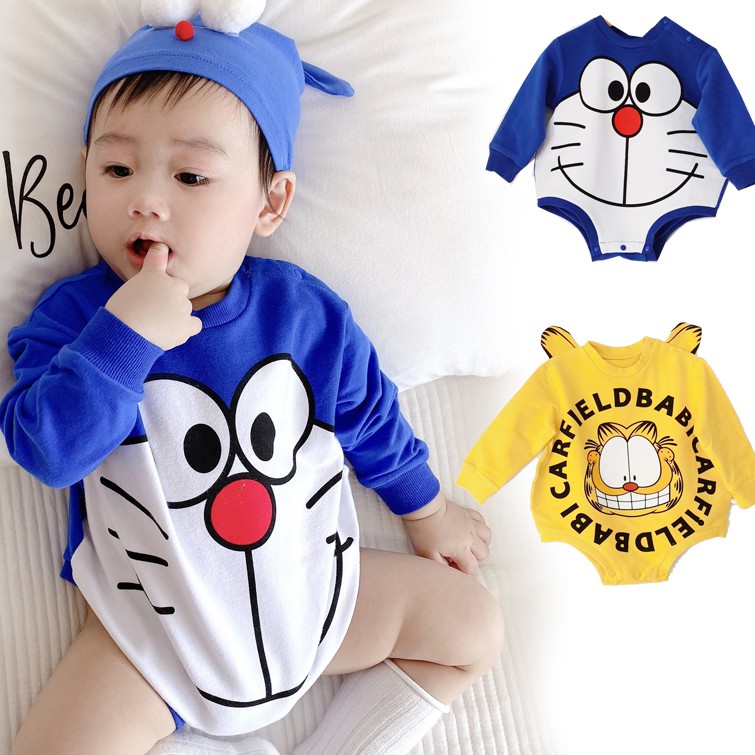 Áo liền quần tay dài hoạ tiết hoạt hình phong cách Hàn Quốc thời trang cho bé