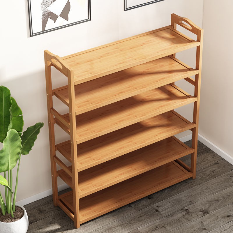 Giá để giày bằng tre nhà đơn giản cửa ngăn bụi tiết kiệm Tủ đựng gỗ chắc chắn diện tích