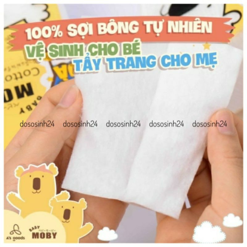 Gói Bông Miếng Baby Moby Lớn/Nhỏ (100 miếng/gói)