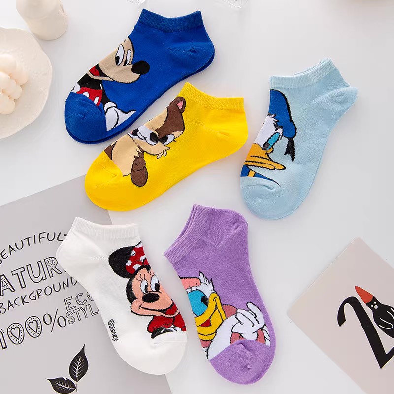Tất vớ chân nữ cổ ngắn thoáng khí họa tiết DISNEY Mickey Donald dễ thương TNMickey01
