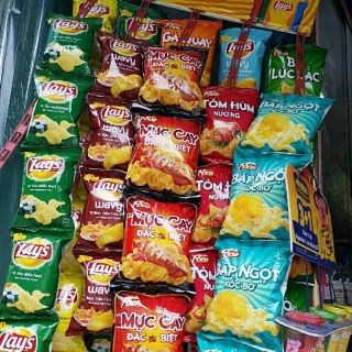 Bim bim lays, poca, bò lúc lắc, bắp ngọt.....