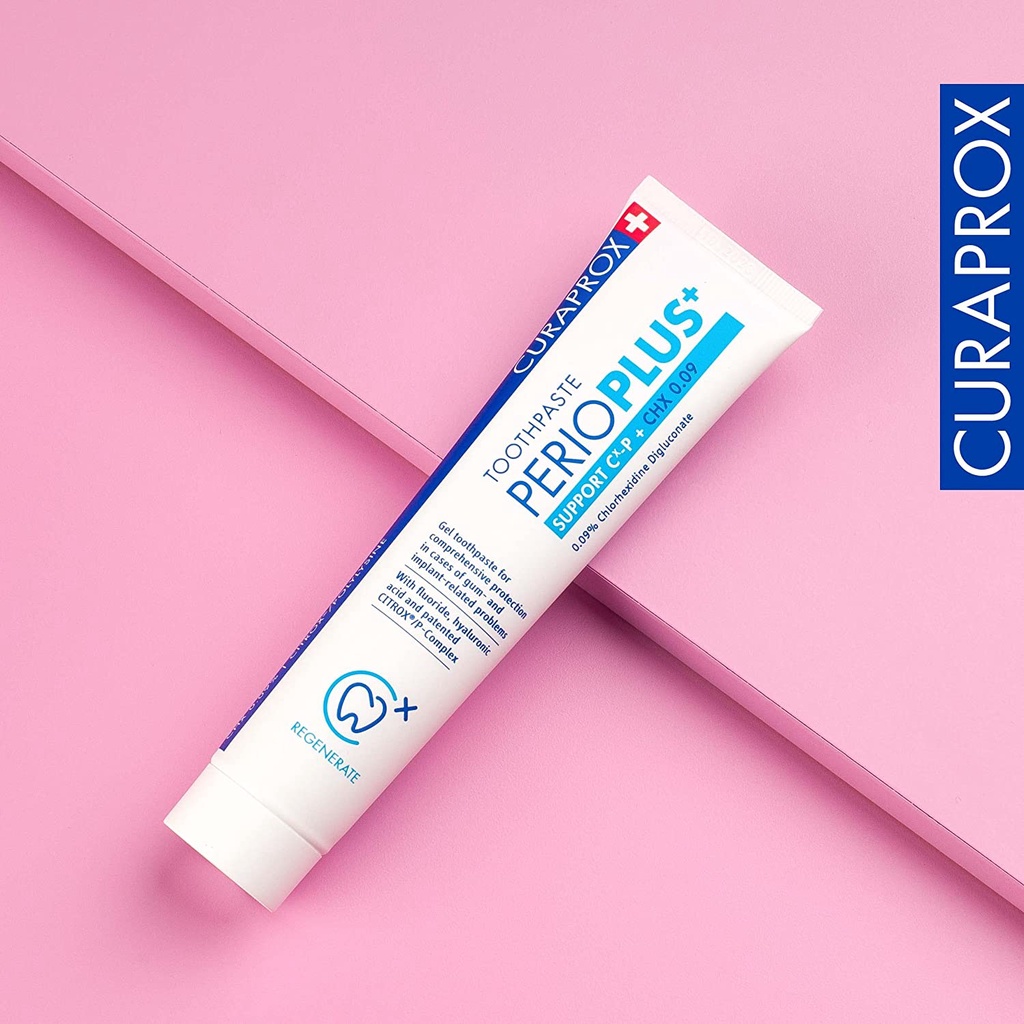 Kem đánh răng ngăn ngừa viêm nướu Curaprox Perio Plus Support CHX 0.09% 75ml dạng gel