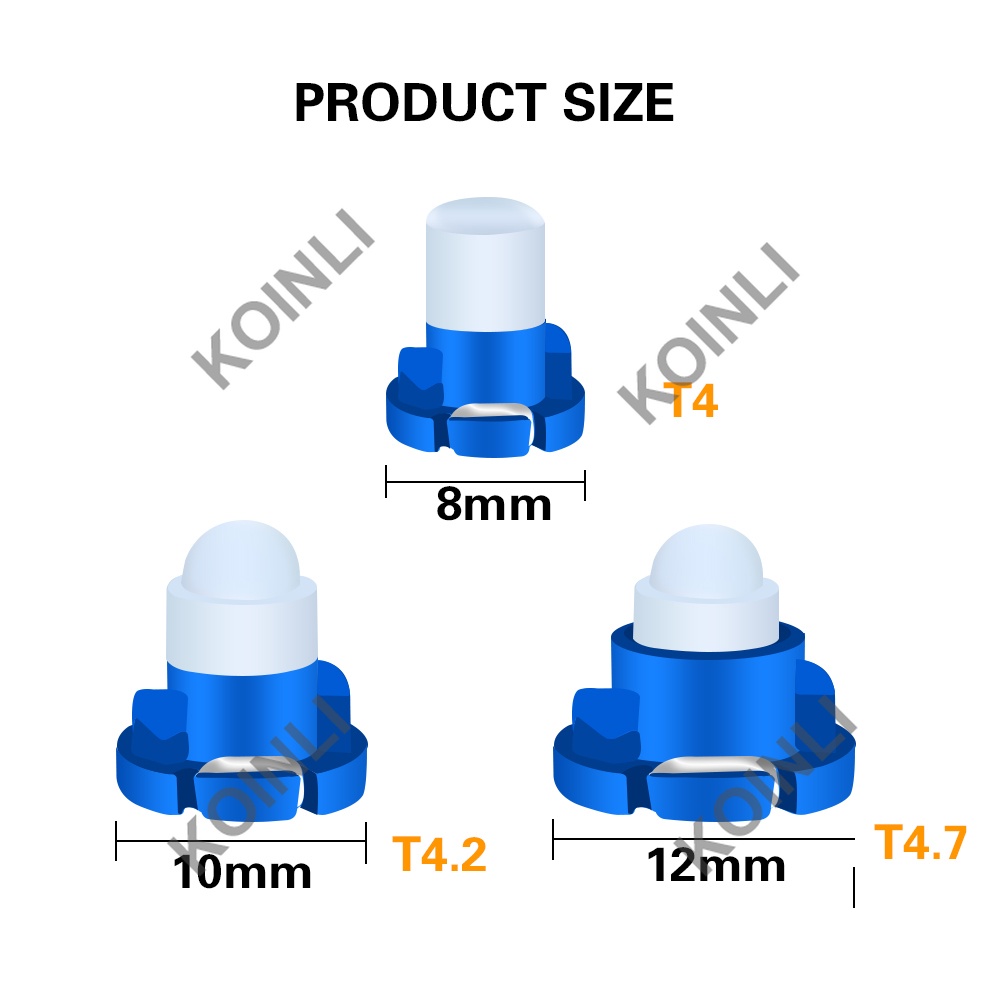 Bóng đèn LED T3 T4.2 T4.7 DC12 ánh sáng trắng cho xe hơi