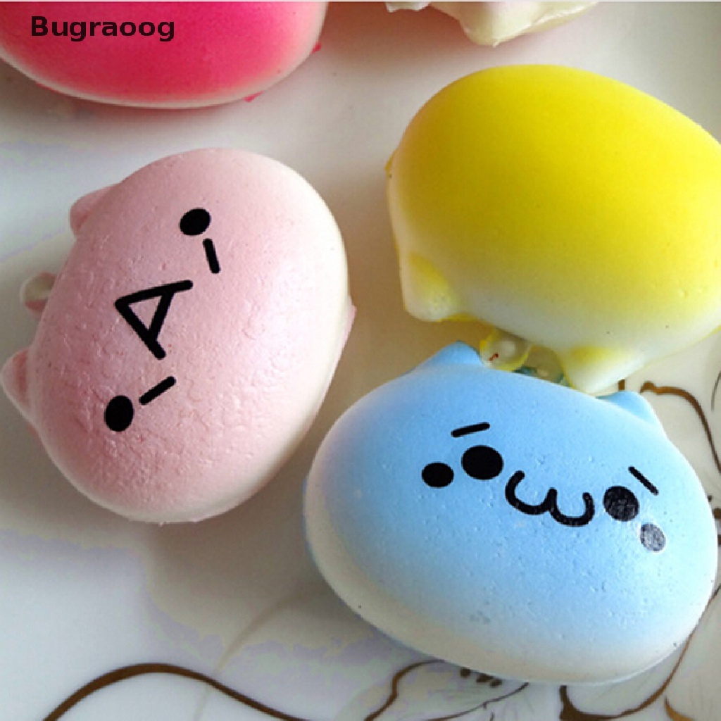 1 Đồ Chơi Bóp Squishy Mini Hình Con Mèo Bugraoog 4cm Mềm Mại