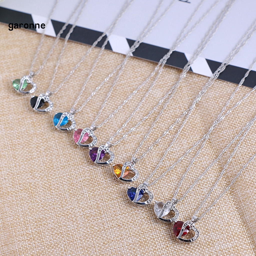 Vòng cổ mặt hình trái tim đính đá zircon thời trang cho nữ