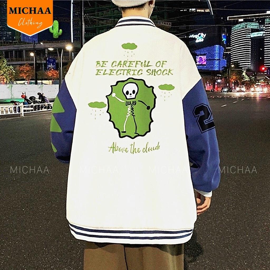 Áo Khoác Nỉ BE CAREFUL Nữ Form Bomber Ngắn Vải Nỉ Hình In Đẹp - MICHAA