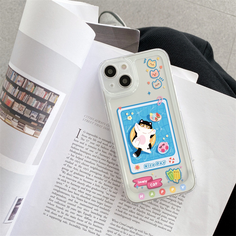 Ốp Điện Thoại Chống Sốc In Hình Mèo Kirby Cho iPhone 11 13 12 X XS Pro Max XR 12 13