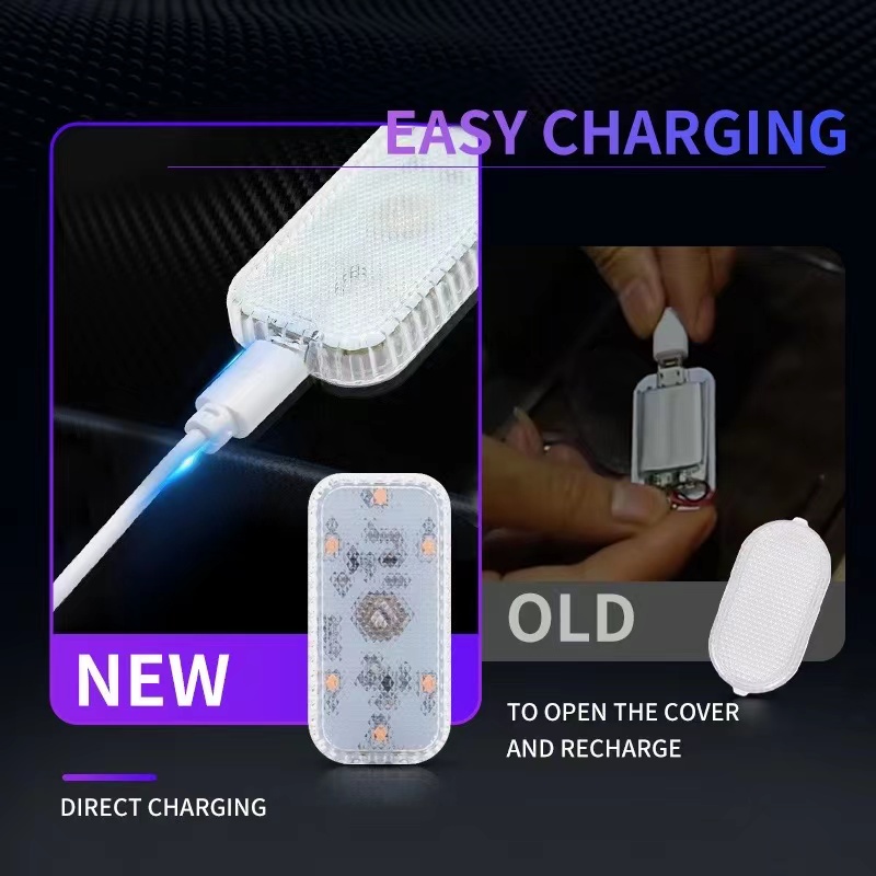 Đèn LED Đọc Sách Mini Không Dây Đa Năng Độ Sáng Cao Có Thể Sạc Lại Qua Cổng USB Dùng Trong Xe Hơi
