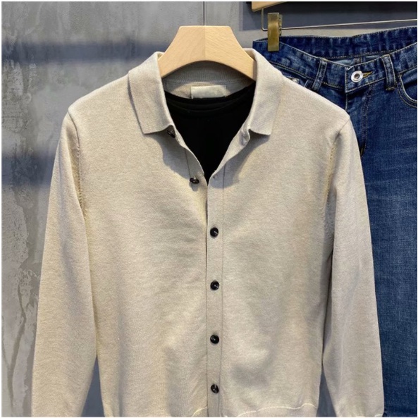 Áo khoác cổ bẻ màu trơn thời trang Hàn Quốc cho nam  Simple Fashion áo khoác nam đẹp Retro Bigsize áo sơ mi nam hàn quốc áo dài tay from rộng thời trang nam