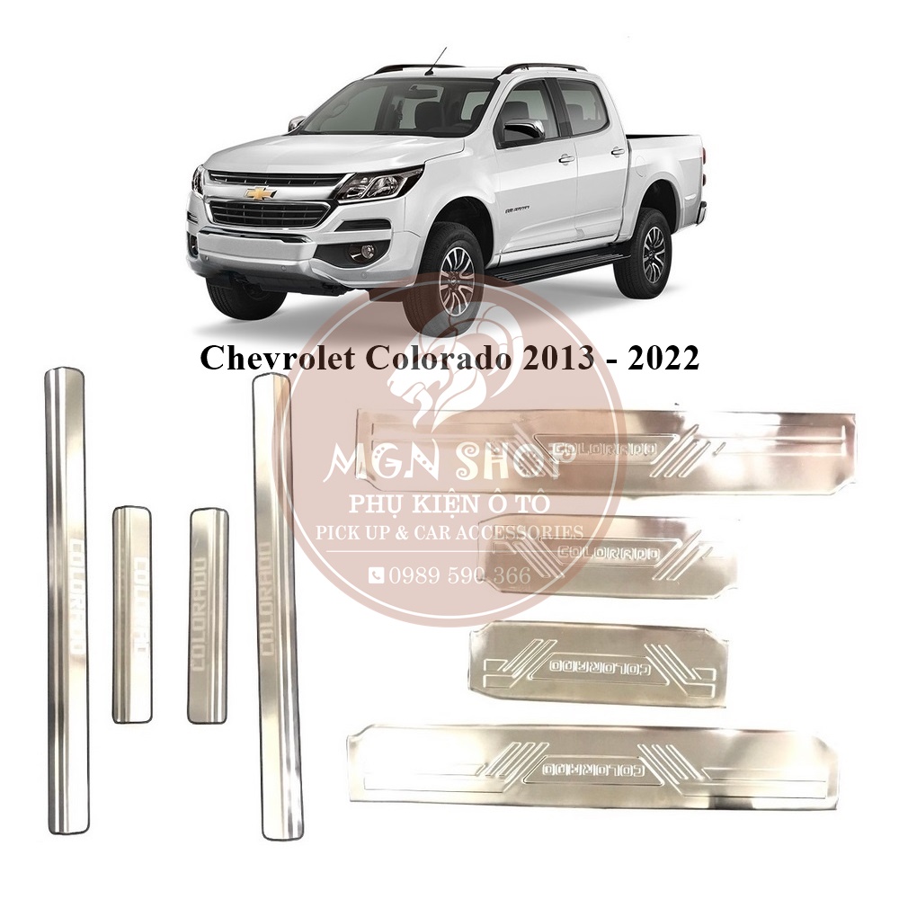 [Ốp bậc bước chân] [Chevrolet Colorado 2013 - 2022] [bên trong - bên ngoài] inox