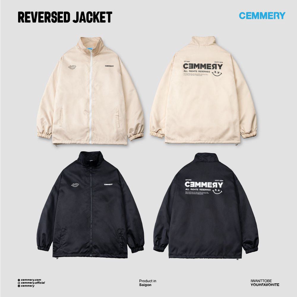 Áo Khoác Dù LocalBrand Cemmery REVERSED JACKET, áo khoác unisex nam nữ 2 Color