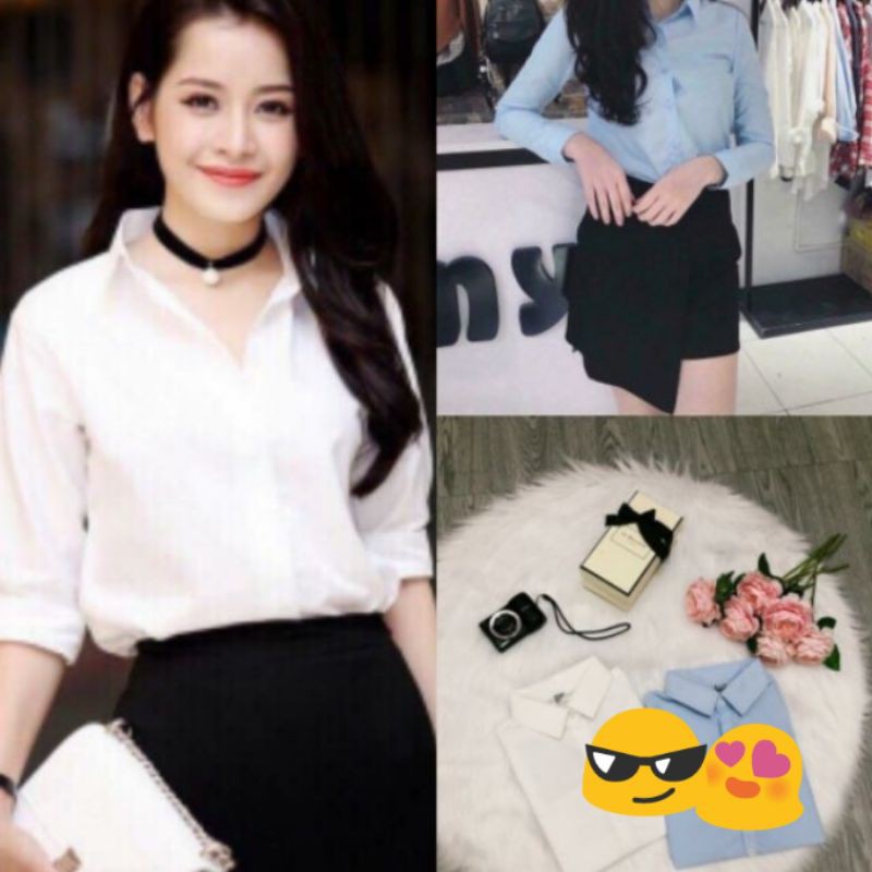 Áo sơ mi nữ dài tay, áo công sở vải cao cấp | BigBuy360 - bigbuy360.vn