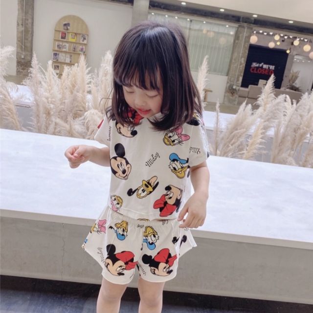 Bộ đồ coton Mickey  Donal cho bé 7-18kg kèm ảnh thật