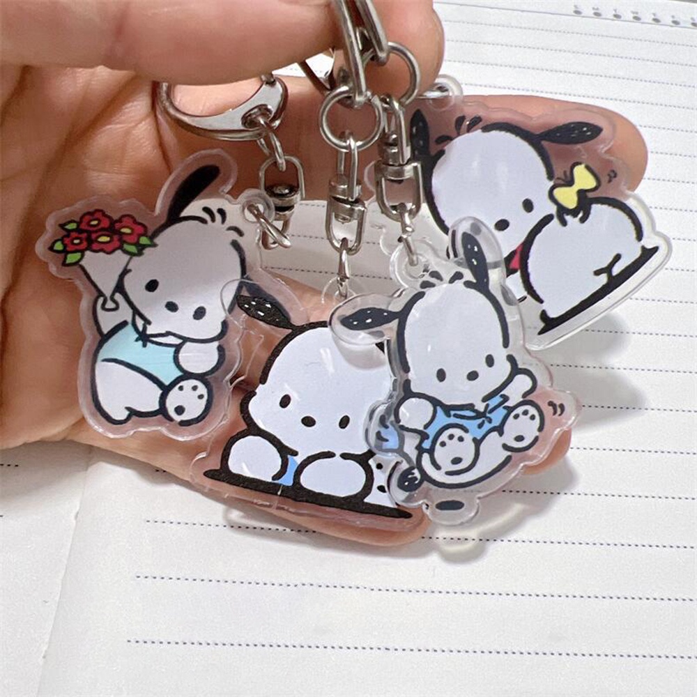 Set 2 Dây Đeo Điện Thoại Bằng Acrylic Hai Mặt Hình Chú Chó Pacha Mascot Đơn Giản Dễ Thương