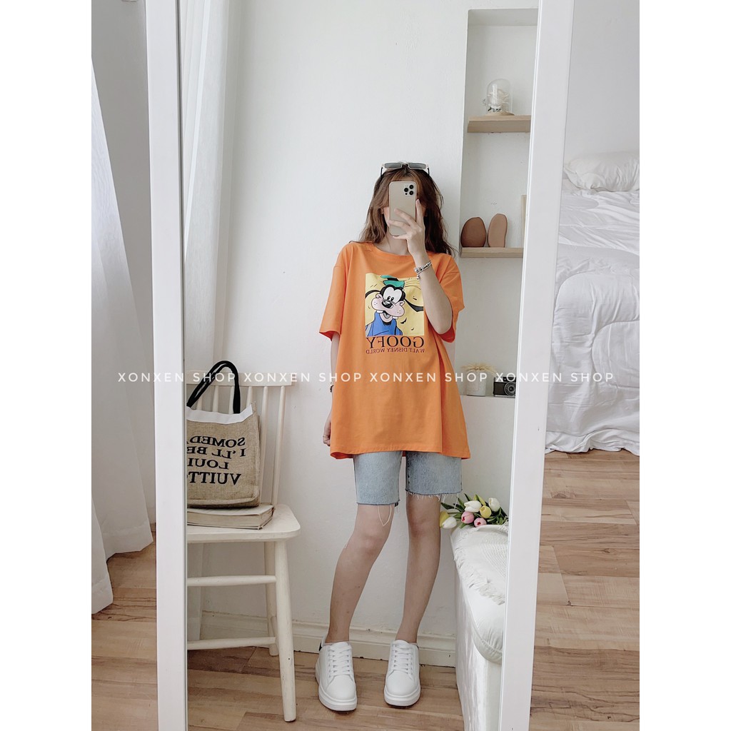 ÁO THUN FORM RỘNG IN HÌNH cá tính chất cotton thoáng mát Xonxen shop free size, mã 12