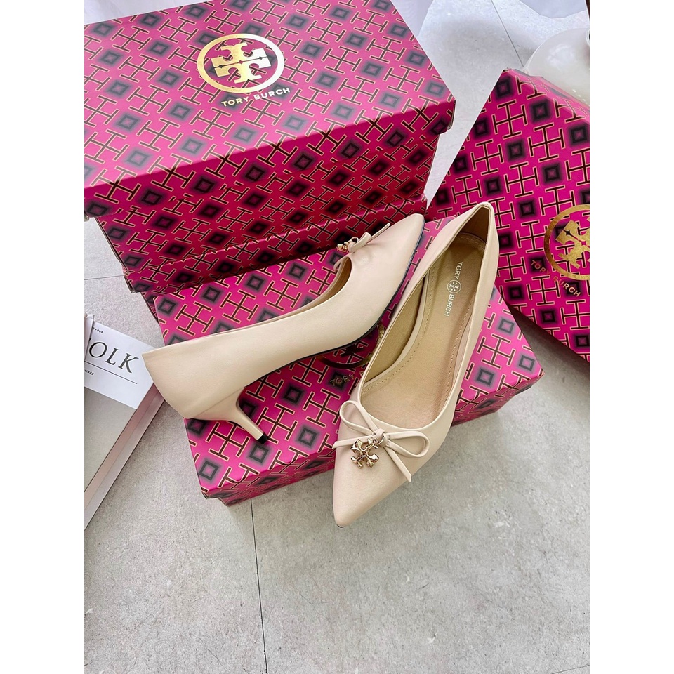 Giày Cao Gót Tory Burch Mũi Nhọn Phong Cách Cho Pháp Nữ 5p