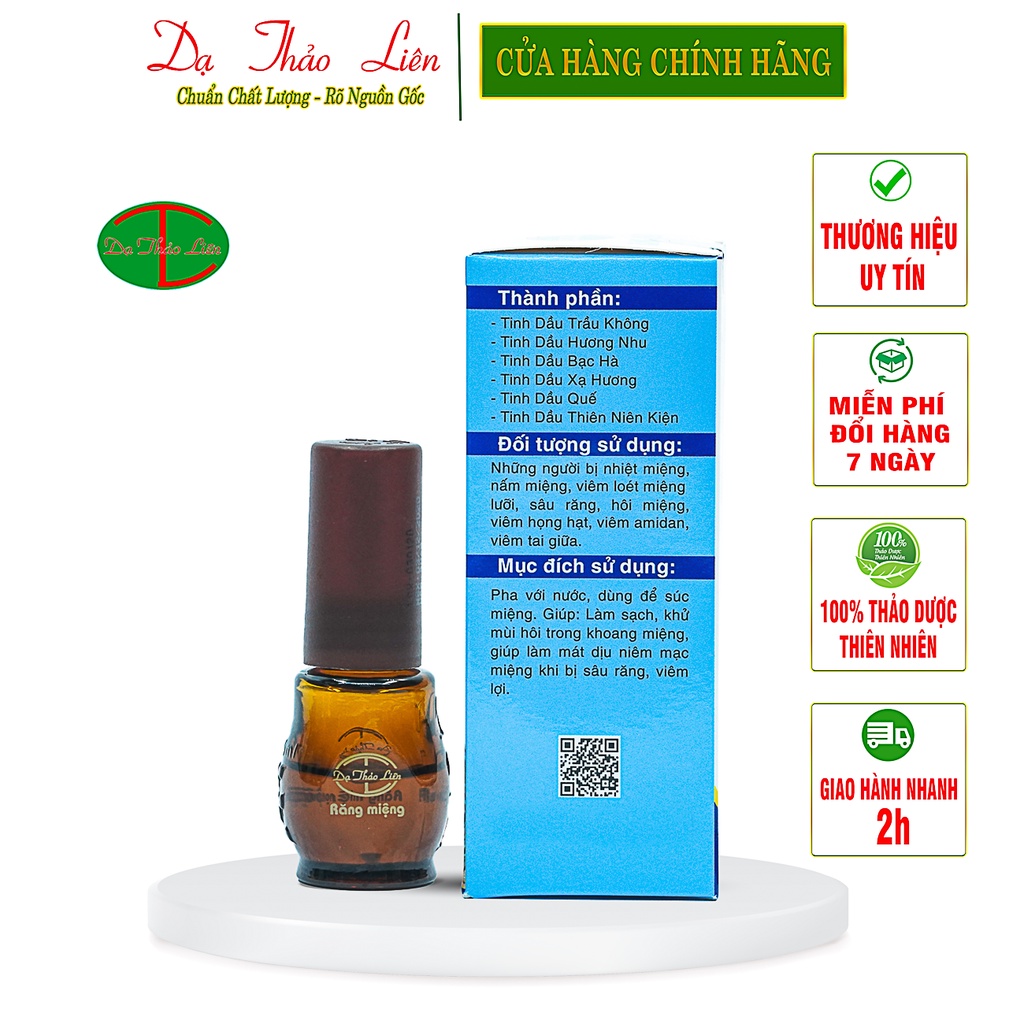 Tinh Dầu Răng Miệng Dạ Thảo Liên 100% Thảo Dược Thiên Nhiên 5ml | Da Thao Lien Oral Essential Oil 100% natural 5ml