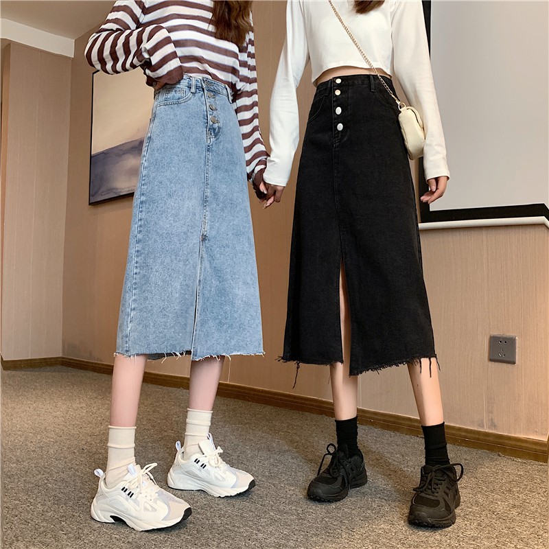 [SẴN] Chân váy jean dài Ulzzang Quảng Châu VJD19 | BigBuy360 - bigbuy360.vn