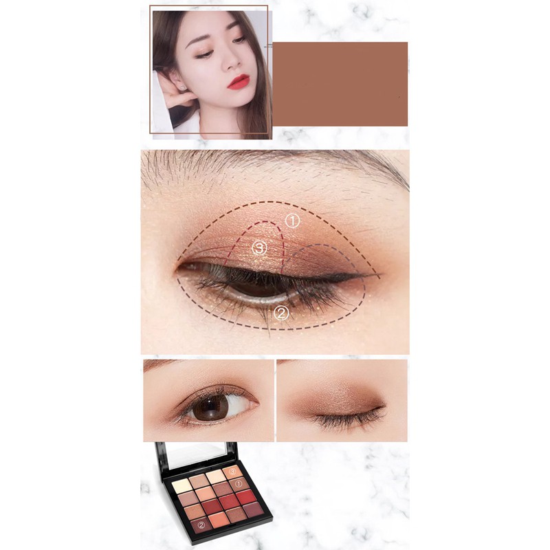 LANYI Charming Eyeshadow 16 Color Palette Make Up Palette Matte Shimmer Pigmented Eye Shadow Powder Makeup Glitter Pigment | BigBuy360 - bigbuy360.vn