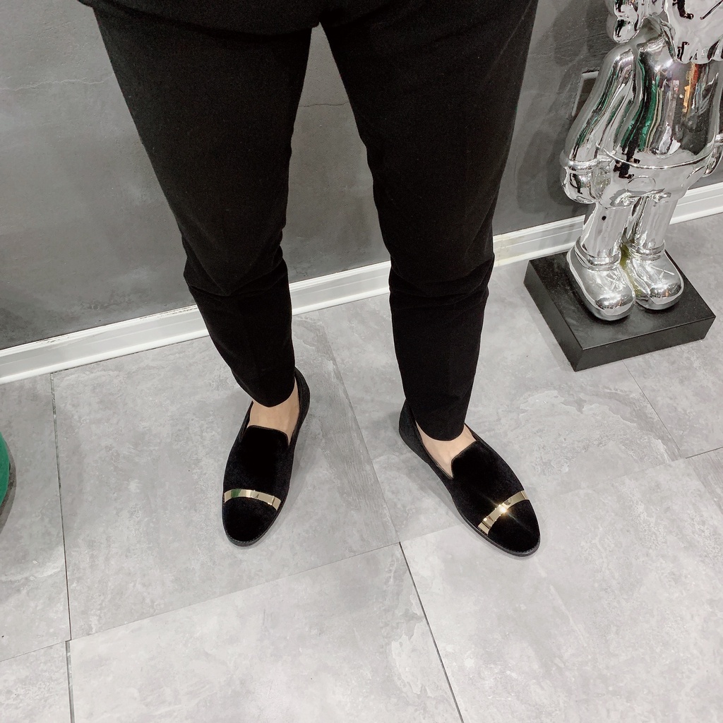 Giầy tây, giày da nam chất nhung cao cấp, kiểu dáng loafer :  01