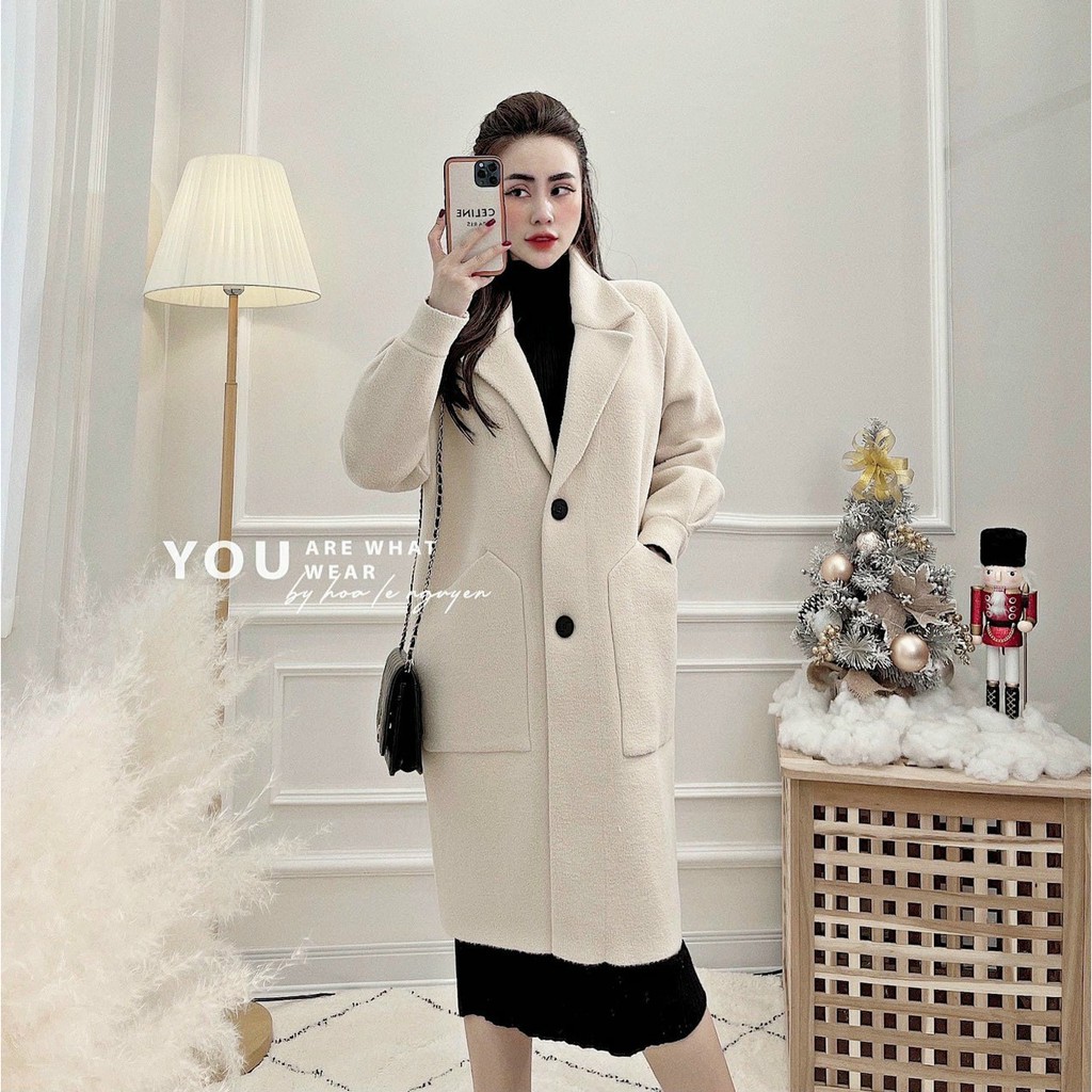 (Freeship+Ảnh Thật) Áo Dạ Nữ, Dạ vest kẻ Hàng xuất Hàn, Dạ Tweed Dáng Dài, chất Kaki, có Lông