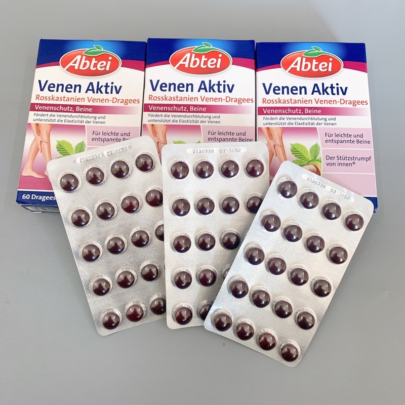 Viên uống giãn tĩnh mạch Abtei Venen Aktiv Dragees - Hộp 60 Viên