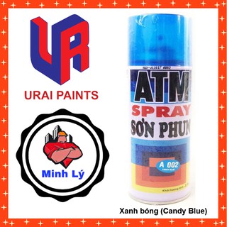 [Hỏa Tốc] Sơn Phun Màu Xanh Bóng A002 Candy Blue ATM Spray Cao Cấp (400ml/chai) - Điện nước Minh Lý