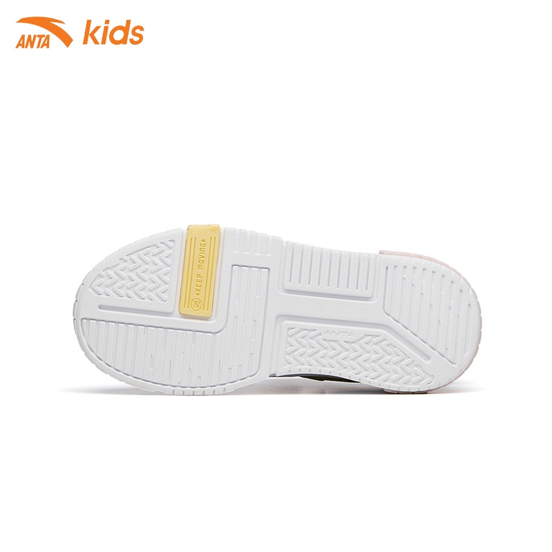 Giày đế bằng bé gái Anta Kids kiểu dáng đường phố năng động, quai dán tiện lợi W322138003